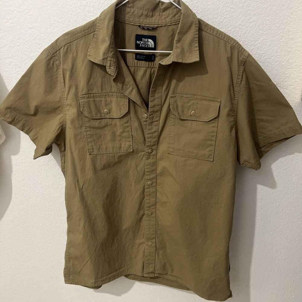 The North Face Mens Large Short Sleeve Button Up Shirt Free Shipping